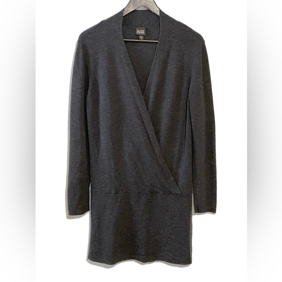 Eileen Fisher wrap tunic in 100% grey merino wool - Picture 1 of 3